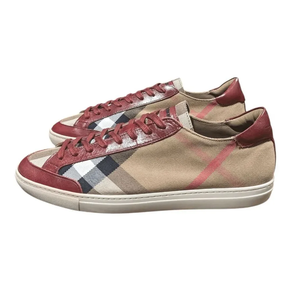 BURBERRY Hartsfields Check House Lace-Up Sneaker Size 40 - Picture 3 of 11